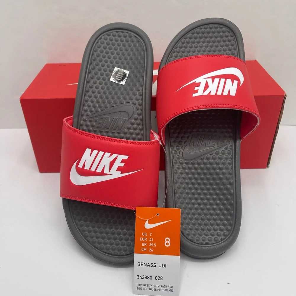 Nike Red and Gray Slide Sandals Men’s Slides BENASSI JDI
BENASSI JDI - Picture 9 of 16